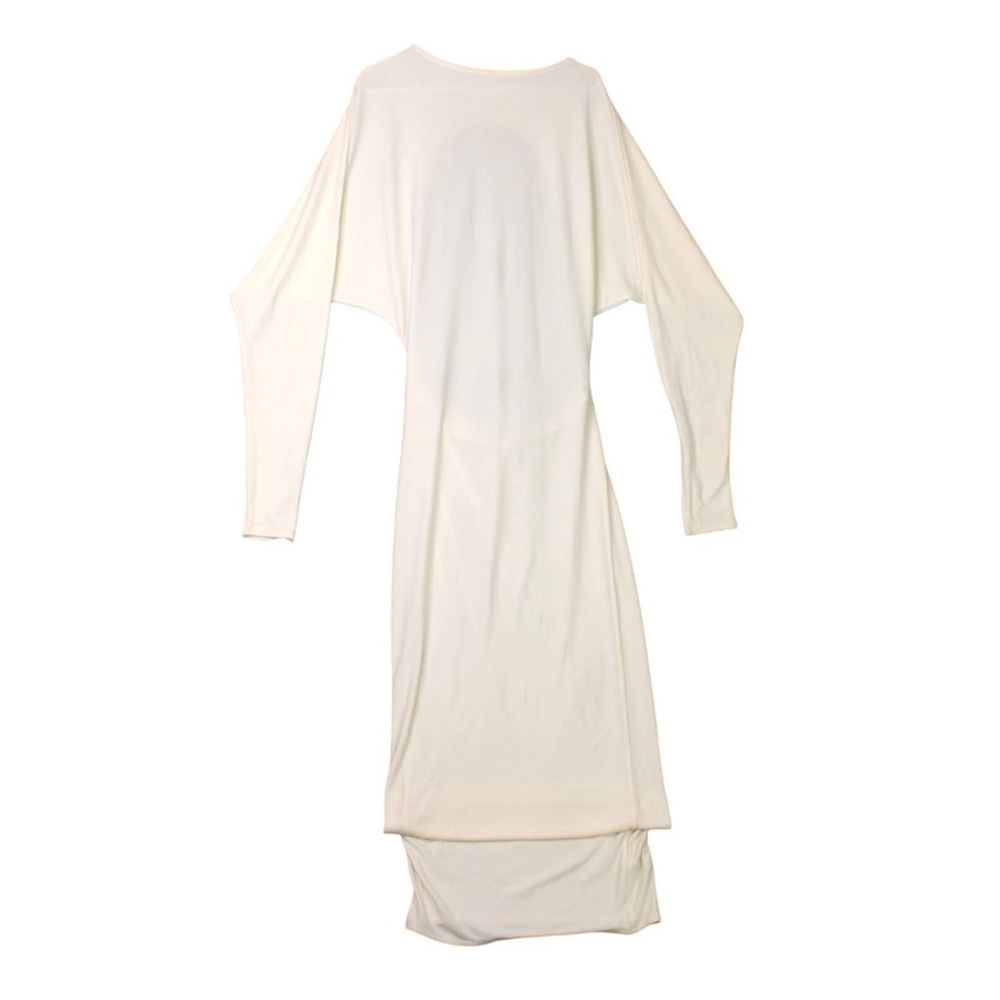 Helsa Women Matte Jersey Open Back Dress White Size M Party Maxi Elegant - Picture 5 of 14